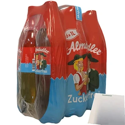 Abbildung von Almdudler Kräuterlimonade Zuckerfrei 6er Pack (6x1 Liter) PET Einweg Pfand + usy Block