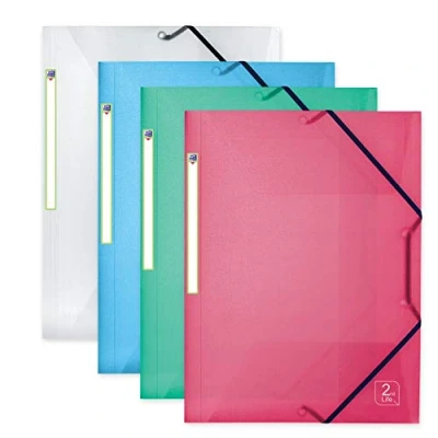 Abbildung von Oxford Eckspannermappe 2nd Life, A4, transparentes PP Cover, 4 Farben, Stück