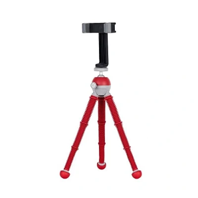 Abbildung von JOBY PodZilla Medium Kit, Flexibles Stativ mit GripTight 360 Handyhalterung, Phone von den GorillaPod Entwicklern, kompatible iPhone, Smartphones, Action Cam, Geräte bis zu 1kg, Rot