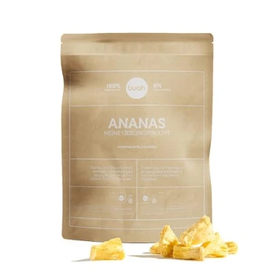 Abbildung von BUAH® gefriergetrocknete Ananas Chips als Snack oder für Müsli &amp; Desserts Idealer Süßigkeiten Ersatz Vegan ohne Zuckezusatz 100% Früchte Vorteilspack 373 g