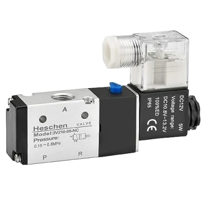 Abbildung von Heschen Elektrisches pneumatisches Magnetventil 3V210 08 12 V DC PT1/4 3/2 Wege CE