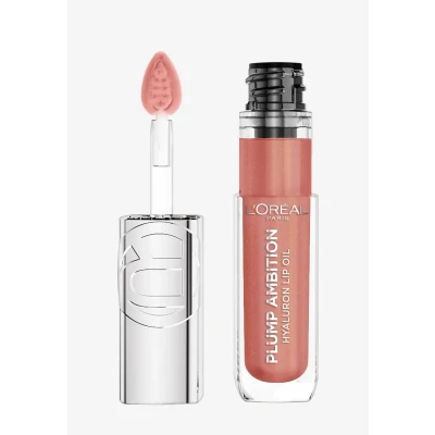 Abbildung von L&#039;Oréal Paris Plump Ambition Lippenöl mit Hyaluron, Vollere &amp; geschmeidigere Lippen ohne Kompromisse. Intensives Pflegegefühl Hyaluronsäure, bis zu 24H Feuchtigkeit, Farbe: 650 Nude Macaron, 5 ml