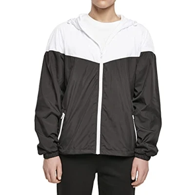 Abbildung von Build Your Brand Mens BY129 2 Tone Tech Windrunner Windbreaker, Black/White, XXL