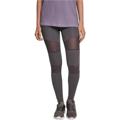 Abbildung von Urban Classics Ladies TECH MESH Leggings Hosen, Damen, Größe: 3XL, Raw grey