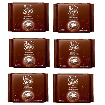 Abbildung von 3x Mulino Bianco Pan di stelle Biscocrema kekse mit sahne Italien biscuits cookies 168g