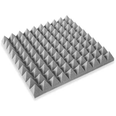 Abbildung von Akustikplatten Pyramiden 50x50x5 cm akustische Schaumstoffplatten Schallschutzmatte Schallschutz Wandpaneele Akustikschaumstoff Grün Orange Rot Graphit Akustikpaneel (Grau)