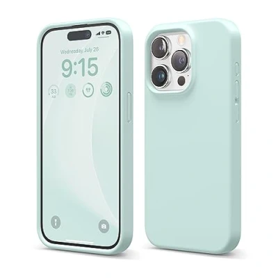 Abbildung von elago Liquid Silikon Hülle kompatibel mit iPhone 15 Pro Premium Handyhülle Rundumschutz [4 Schichten Anti Shock Struktur], Weiches Mikrofaserfutter