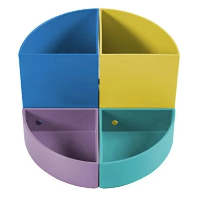 Abbildung von Exacompta 682293D 3er Pack Stifteköcher THE QUARTER Forever young 4 Viertel, die miteinander kombiniert werden können Größe 12x12x8,3 cm farbig sortiert
