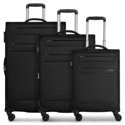 Abbildung von Worldpack Chicago 4 Rollen 3 Teilig MIT Dehnfalte Kofferset, Größe: One Size, Black