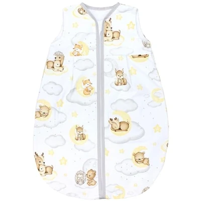 Abbildung von TupTam Baby Sommer Schlafsack 0.5 TOG aus OEKO TEX zertifizierten Materialien, Farbe: Tiere/Ecri, Größe: 80 86
