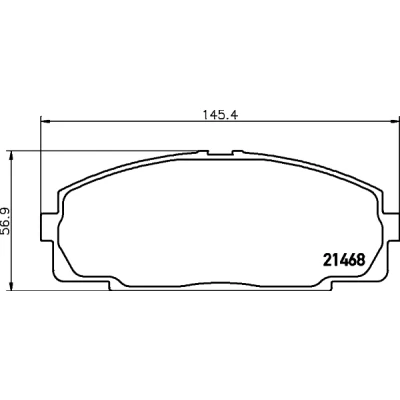 Abbildung von HELLA 8DB 355 016 921 Bremsbelagsatz nicht für Verschleißwarnanzeiger vorbereitet TOYOTA: Hiace 4 Bus, Kasten, 3 Bus