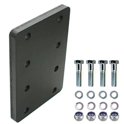 Abbildung von Universelle Adapterplatte zur Höhenverstellung 4x83 der Anhängerkupplung für 4 Loch 83x56mm AHK Bock Flanschkugeln. (4x56 mm mit 4xM10 Schraubenset, Bock)