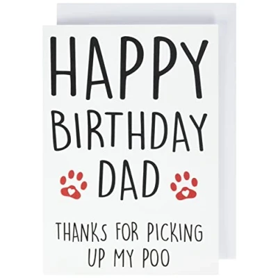 Abbildung von Lustig Happy Birthday Karte aus der Hund, für Ihn Haustier Hundeliebhaber Geburtstagskarte, Hund Vater, Vater Karte, PC285