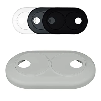 Abbildung von FUX Doppel Heizungsrohr Rosette, Rohrabstand variabel, Loch Ø: 15mm 28mm, Rohrabdeckung, Verkleidung, Heizkörper Rosetten, Abdeckungen (22mm, Lichtgrau RAL 7035)