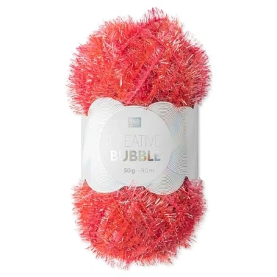 Abbildung von Frida&#039;s Wollhaus Rico Design 50 g Creative Bubble Schwammgarn Wolle Stricken Häkeln 57 Farben (004 Print Pink Mix)