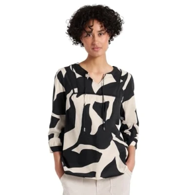 Abbildung von Street One Printmit Tapedetails Bluse, Damen, Größe: 42, Grau