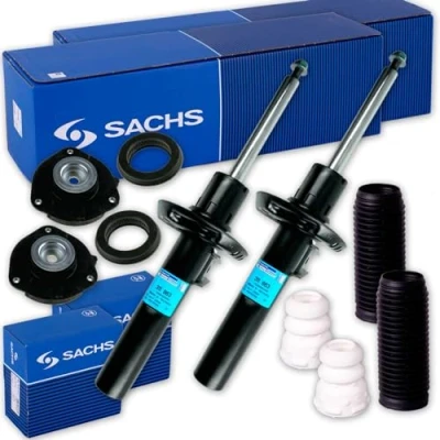 Abbildung von 2x SACHS Stoßdämpfer + Domlager Protection Kit vorne für Golf 5 6 Passat 3C