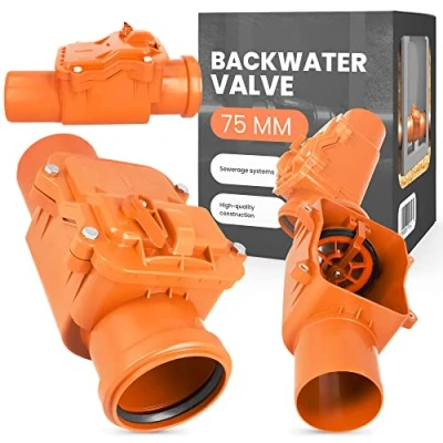 Abbildung von Instalguru Rückstauklappe DN 75 PVC Abwasser Rückstauventil Rückstauverschluss Rückschlagklappe mit Verriegelbarer Rattenschutz für Abwasserrohr Abfluss
