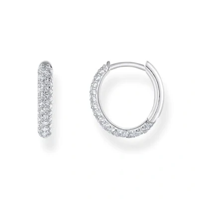 Abbildung von THOMAS SABO Paar Creolen Schmuck Silber 925 Ohrringe, CR730 051 14, mit Zirkonia (synth)