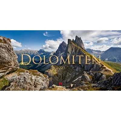Abbildung von Dolomiten Kalender 2023, Wandkalender / Panoramakalender im Querformat (66x33 cm) Landschaftskalender Naturkalender, Italien, Südtirol