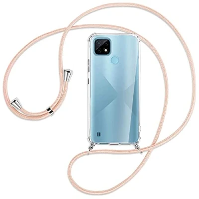 Abbildung von mtb more energy® Handykette kompatibel mit Realme C21 (6.5&#039;&#039;) Rose Peach Smartphone Hülle zum Umhängen Anti Shock Full TPU Case
