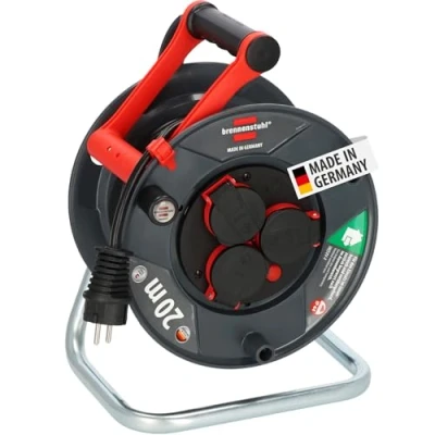 Abbildung von Brennenstuhl Garant V2 IP44 Kabeltrommel 20m outdoor (Made in Germany, 3 Schutzkontakt Steckdosen, Spezialkunststoff)