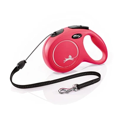 Abbildung von flexi® Classic m Seil 8 rot, Roll Leine für Hunde bis 20 kg