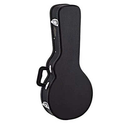 Abbildung von Ortega Guitars Koffer für F Style Mandoline schwarz, flat top, Economy Series, chrom Hardware (OMCSTD F)