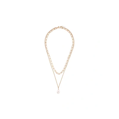 Abbildung von Heideman Halskette Conny Damen aus Edelstahl rosegold farbend poliert Kette für Frauen mit Perle weiss