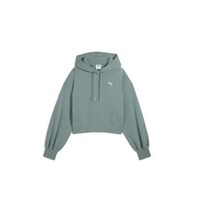 Abbildung von Puma Wardrobe ESS Relaxed FIT Kapuzenpullover, Damen, Größe: XS, Green moon