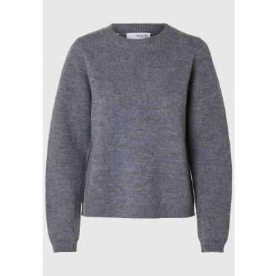 Abbildung von Selected Femme Strickpullover, Damen, Größe: XS, Medium grey melange