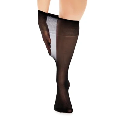 Abbildung von Glamory Damen Fit 20 Extraweite Kniestr mpfe, Schwarz, Einheitsgröße Große Größen EU