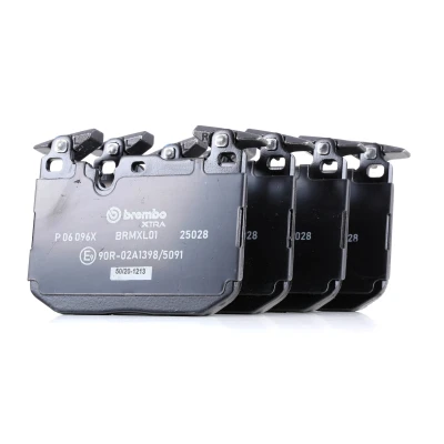 Abbildung von BREMBO P 06 096X Bremsbelagsatz für Verschleißwarnanzeiger vorbereitet ohne Zubehör, mit Ausgleichsgewichten BMW: 2 Coupe, 3 Limousine, Touring