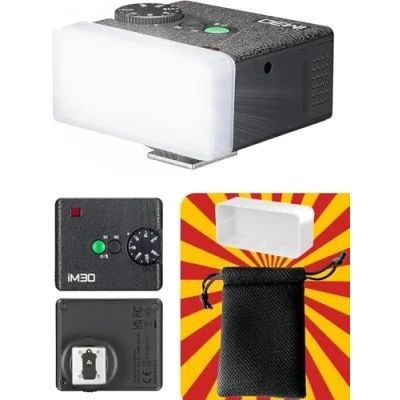 Abbildung von Godox iM30 Mini Kamerablitz mit Diffusor, Manueller Flash, S1/S2 Optische Steuerung, Kompatibel Ricoh GR III, RG iii X, Canon, Sony, Nikon, Pentax, Panasonic, Olympus