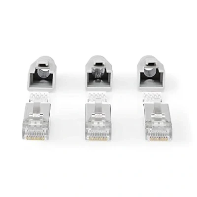 Abbildung von NEDIS CCBW89380GY RJ45 Stecker Pass Through Festes/verseiltes FTP CAT6a Gerade Vergoldet 10 Stück PVC Grau Box