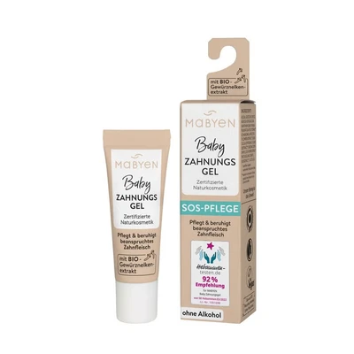 Abbildung von MABYEN Baby Zahnungsgel Säuglinge 10ml Zahnfleisch Gel mit pflegenden Inhaltsstoffen Ohne Alkohol ab der Geburt Zahnungshilfe für beanspruchtes SOS Pflege beim Zahnen