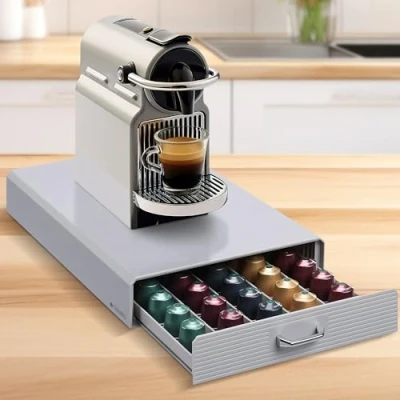 Abbildung von Navaris Kapselspender Kapselhalter kompatibel mit Nespresso Kapseln für 50