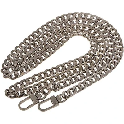 Abbildung von POFET 120cm Metall Umhängetasche Kettenriemen Geldbörse Handtasche Kettenersatz Grau