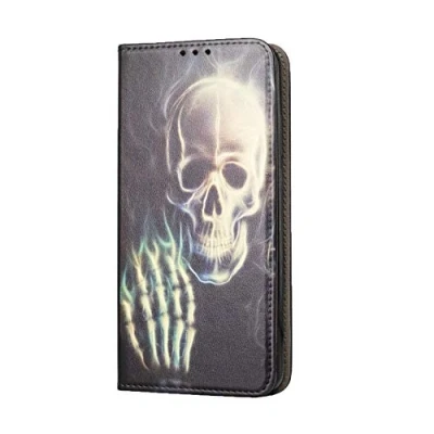 Abbildung von KX Mobile Hülle für Huawei P30 Lite Handyhülle Motiv 1069 Totenkopf Skull Premium Smart aus Kunstleder einseitig bedruckt HandyCover
