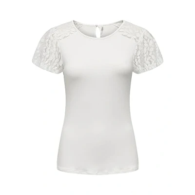 Abbildung von ONLY MIT Kurzen ÄRMELN Bluse, Damen, Größe: Large, Cloud dancer