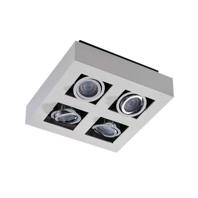 Abbildung von Arcchio Deckenleuchte Vince, dimmbar, Leuchtmittel nicht inklusive, Modern, Aluminium, weiß, 4 flammig, GU10, Deckenleuchte, Lampe