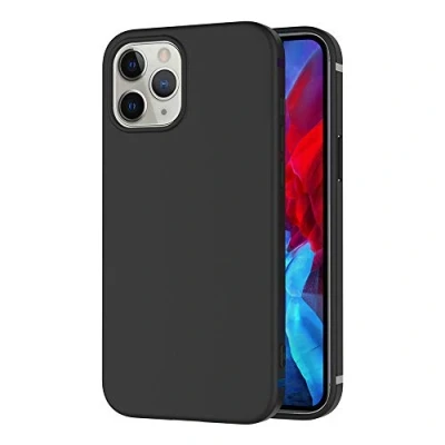 Abbildung von AICEK Hülle Compatible Apple iPhone 12 / Pro Schwarz Silikon Schutzhülle für Case TPU Bumper Handyhülle (6,1 Zoll)