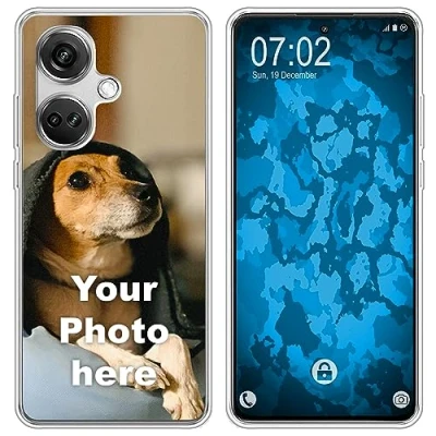 Abbildung von PhoneNatic personalisierte Handyhülle für OnePlus Nord CE 3 Lite 5G Custom Silikon Case in Clear zum selbst gestalten mit eigenem Foto Bild Text individuell