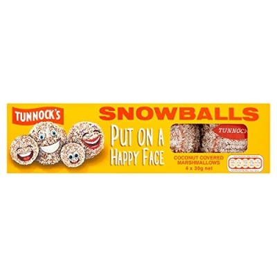 Abbildung von Tunnock des Schneeball Coconut Covered Marshmallows 4 x 30g (120g) (Packung mit 12 4s)