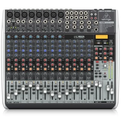 Abbildung von Behringer XENYX QX2222USB Premium 22 Input 2/2 Bus Mixer mit Mic Preamps and Compressors, Klark Teknik Multi FX Processor, Wireless Option und USB/Audio Interface