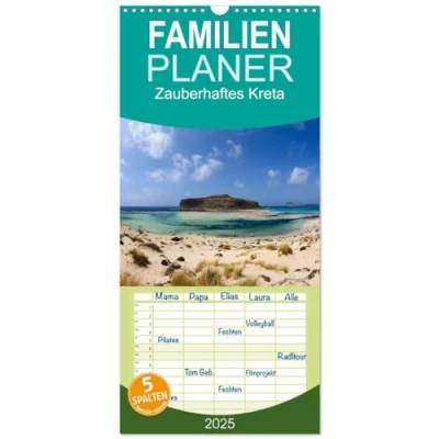 Abbildung von Familienplaner 2025 Zauberhaftes Kreta mit 5 Spalten (Wandkalender, 21 cm x 45 cm), CALVENDO