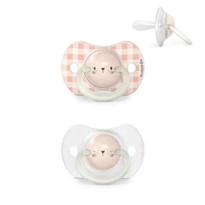 Abbildung von Suavinex, Night&amp;Day Schnuller für Babys von 6 18 Monaten, Leuchtend im Dunkeln Babyschnuller, mit Physiologischem Sauger SX Pro aus Silikon, Symmetrisch, Superweich und Flexibel Rosa, 2er Pack