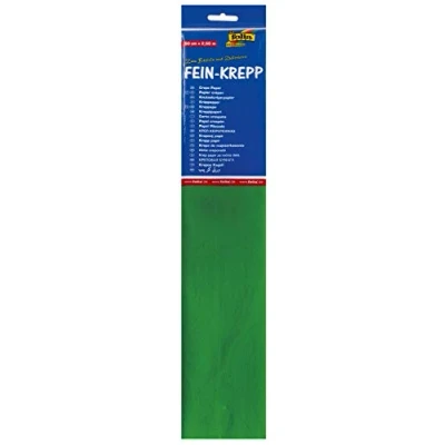 Abbildung von folia 822140 10 Krepppapier, Lagen in gelbgrün, jede Lage ca. 50 x 250 cm, 32 g/m², sehr elastisches und dünnes Papier, mit einer unebenen rauen Oberfläche