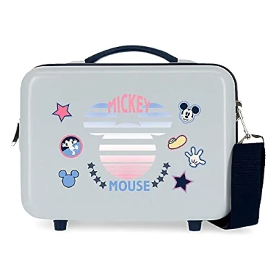 Abbildung von Disney Mickey Denim Kulturbeutel anpassbar mit Umhängetasche, Blau, 29 x 21 15 cm, starr, ABS 9,14 l