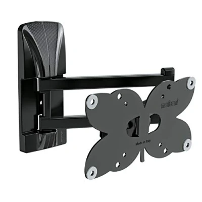 Abbildung von Meliconi Slimstyle Plus 100 200 Spin SDR, doppelarmige Wandhalterung für 14&#039;&#039; 43&#039;&#039; Flachbildschirm TVs, horizontal und vertikal schwenkbar, VESA 75 200x100, doppelarmig, Farbe schwarz